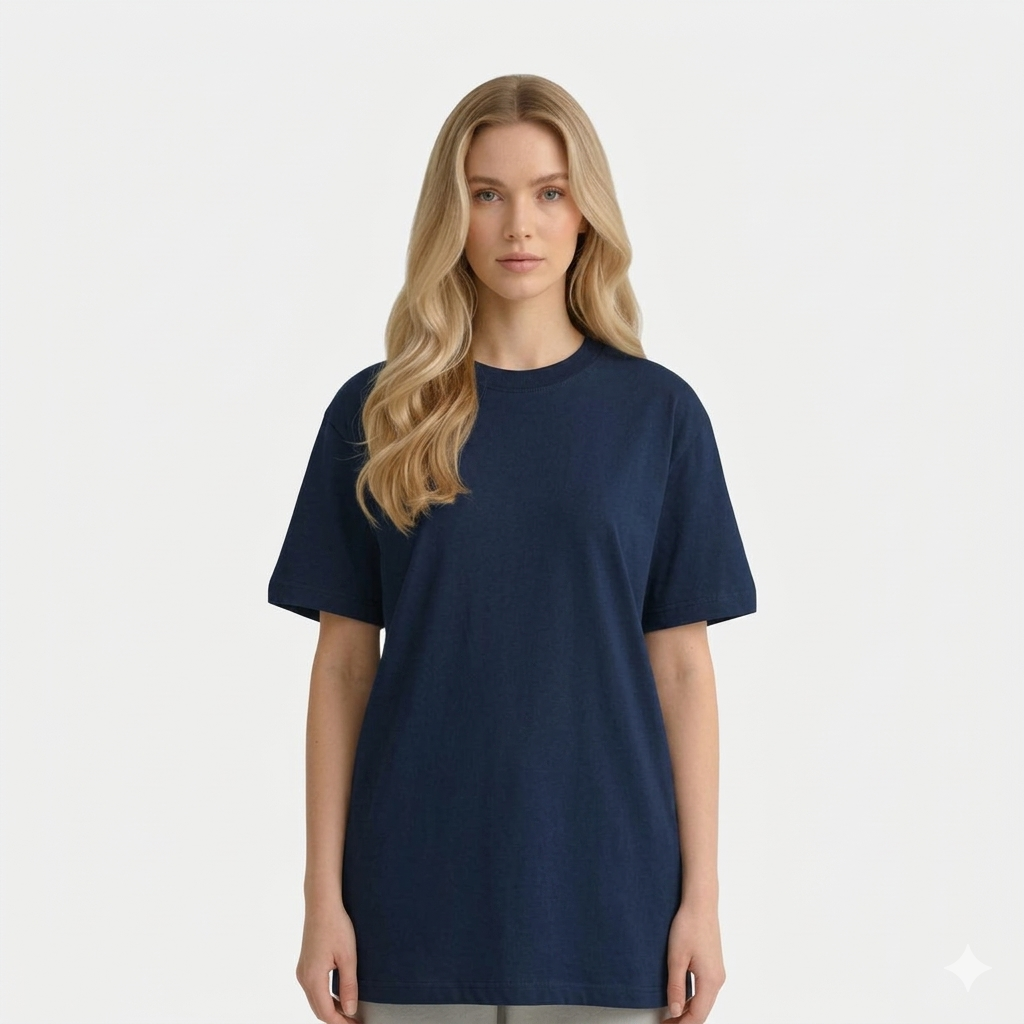 PLAYERA CORTE OVER PARA MUJER 230G NEGRO