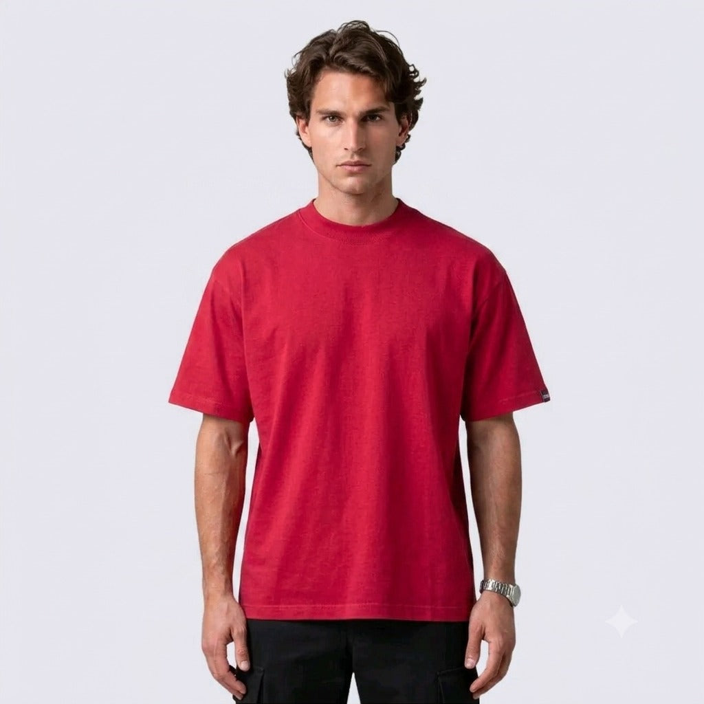 SEMI OVERSIZE 300 GSM ALGODÓN JERSEY ROJO