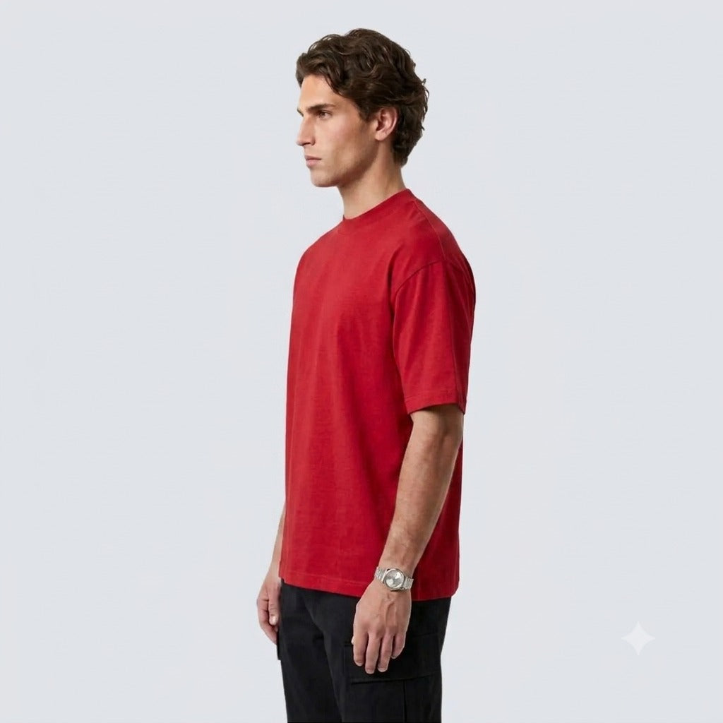 SEMI OVERSIZE 300 GSM ALGODÓN JERSEY ROJO
