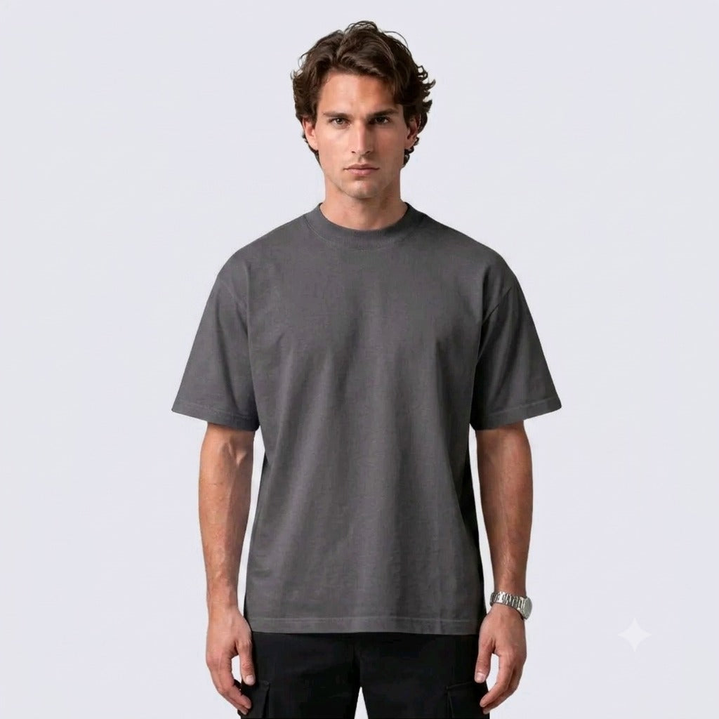 SEMI OVERSIZE 300 GSM ALGODÓN JERSEY GRIS OXFORD