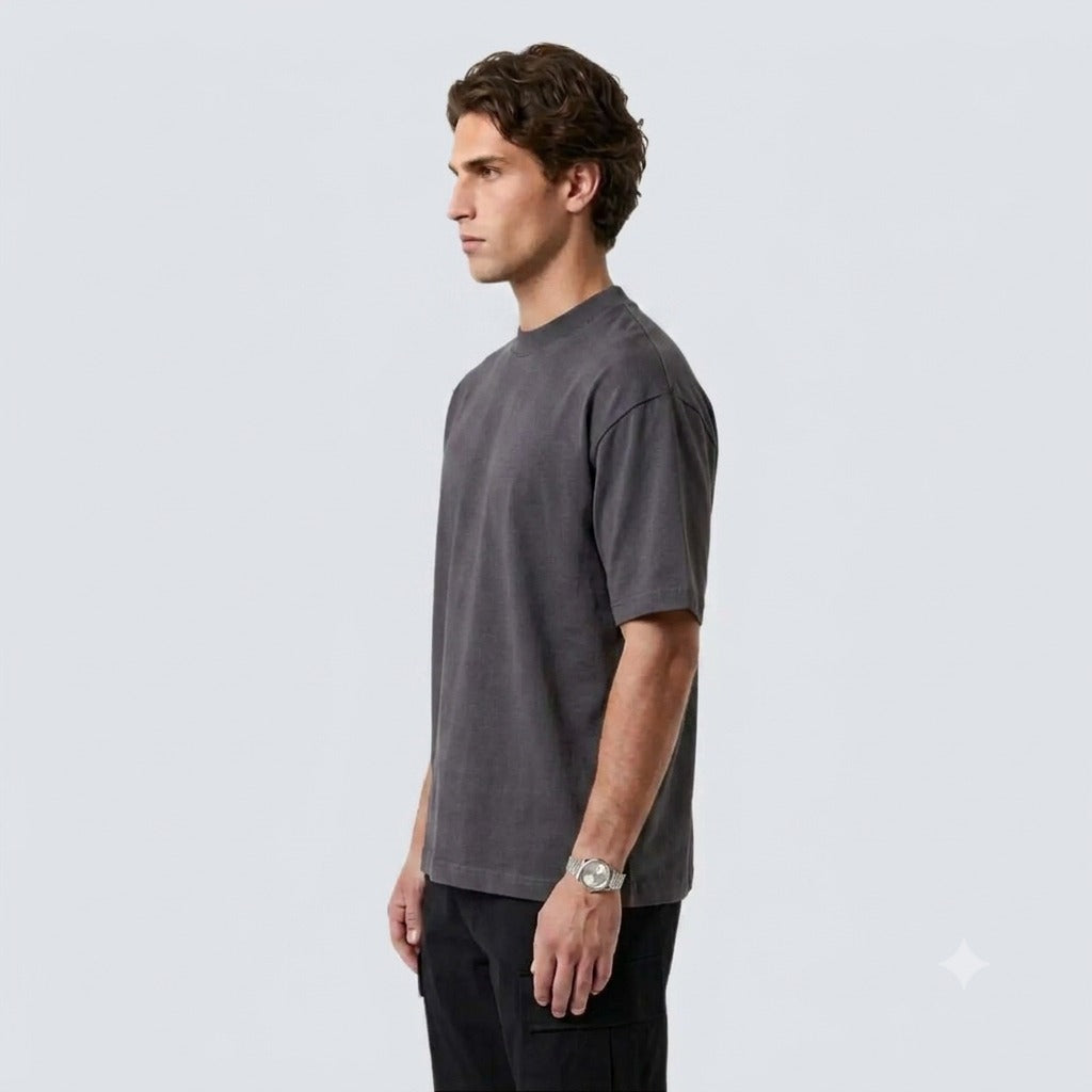 SEMI OVERSIZE 300 GSM ALGODÓN JERSEY GRIS OXFORD