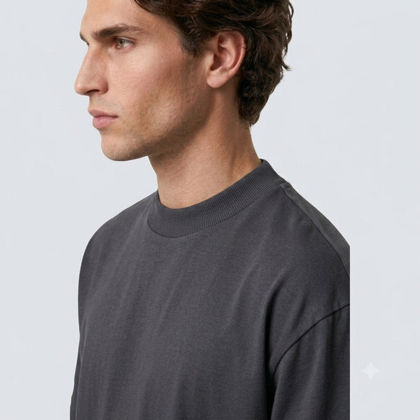 SEMI OVERSIZE 300 GSM ALGODÓN JERSEY GRIS OXFORD