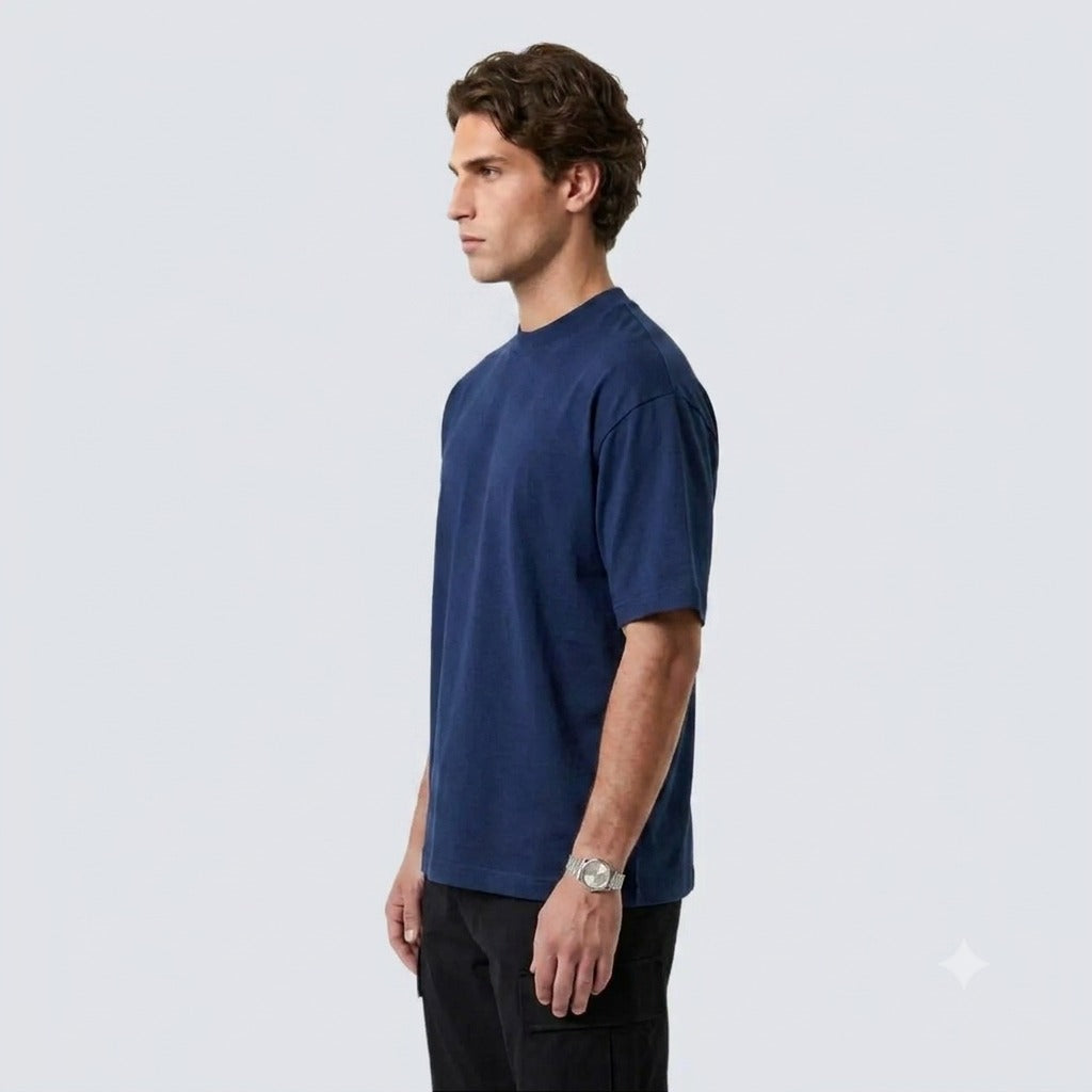SEMI OVERSIZE 300 GSM ALGODÓN JERSEY AZUL MARINO