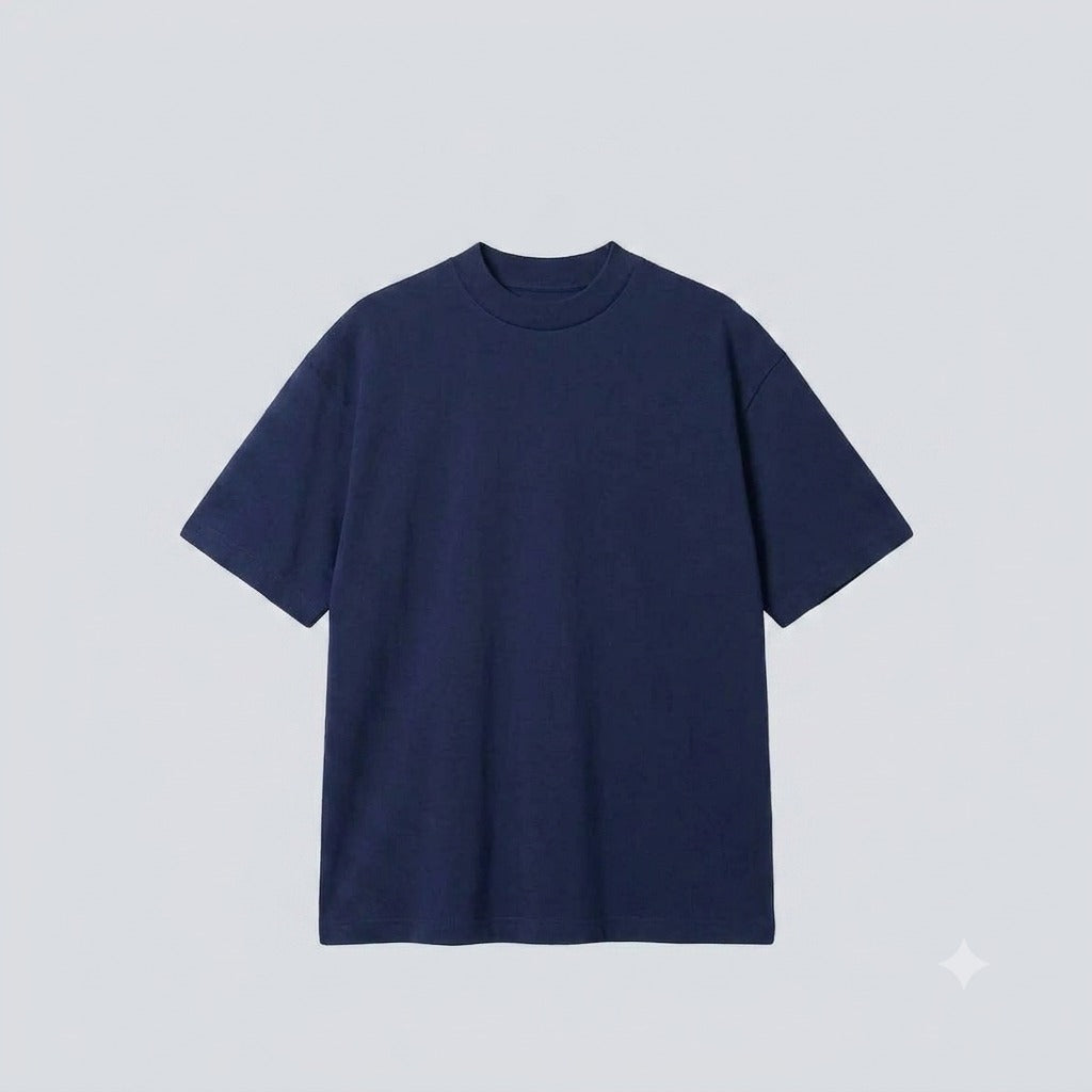 SEMI OVERSIZE 300 GSM ALGODÓN JERSEY AZUL MARINO