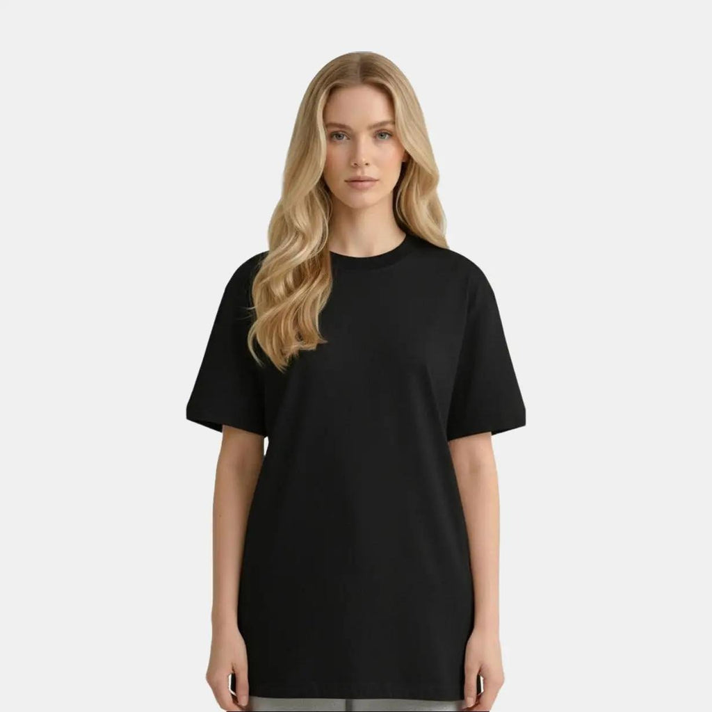 PLAYERA CORTE OVER PARA MUJER 230G NEGRO