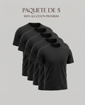 Paquete de 5 playeras, 100% algodon corte regular unisex