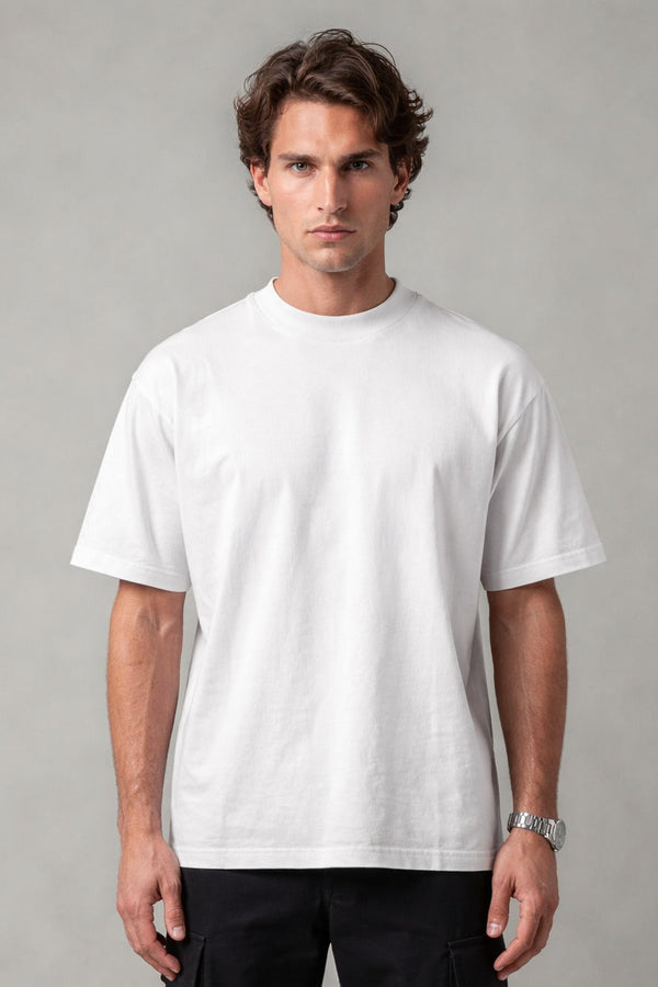 SEMI OVER 300 GSM ALGODÓN JERSEY BLANCO