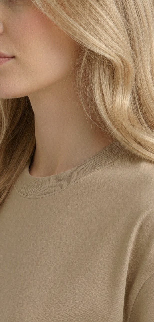 PLAYERA CORTE OVER PARA MUJER 230G MOCA