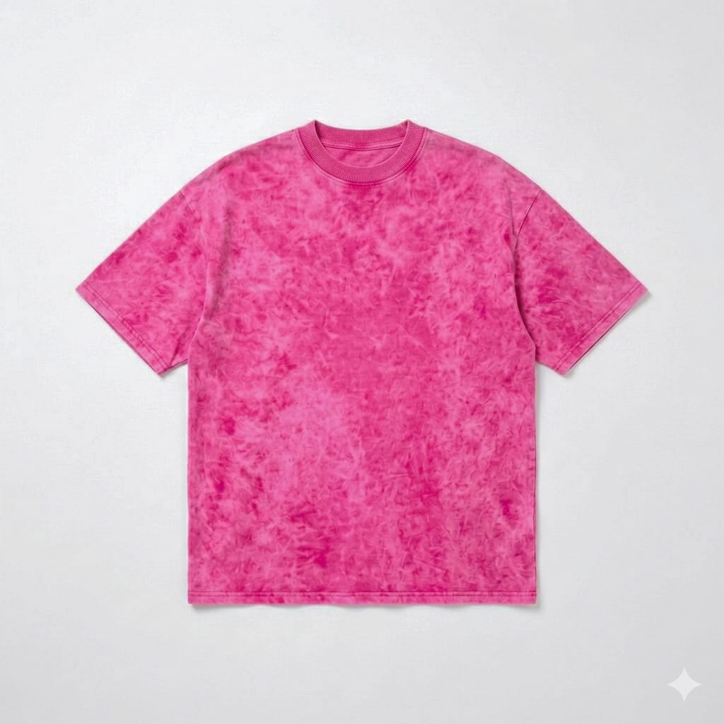 PLAYERA ACID WASH OVERSIZE ROSA, 230 GR