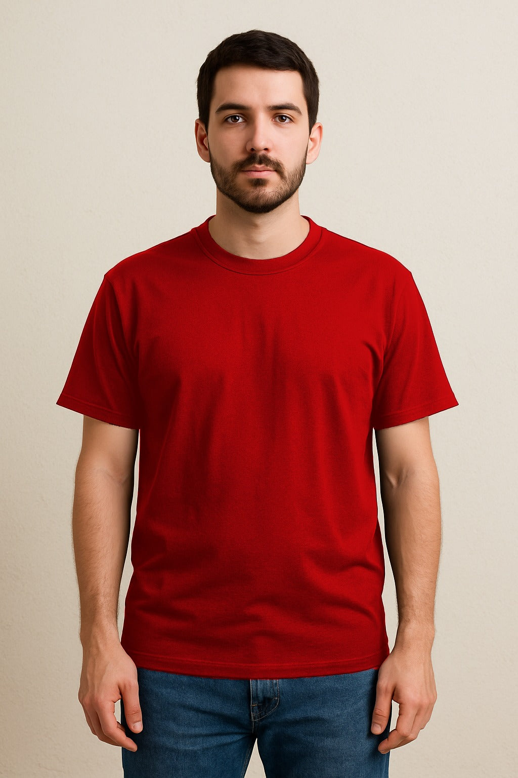 PLAYERA ROJA REGULAR FIT 200 GRAMOS
