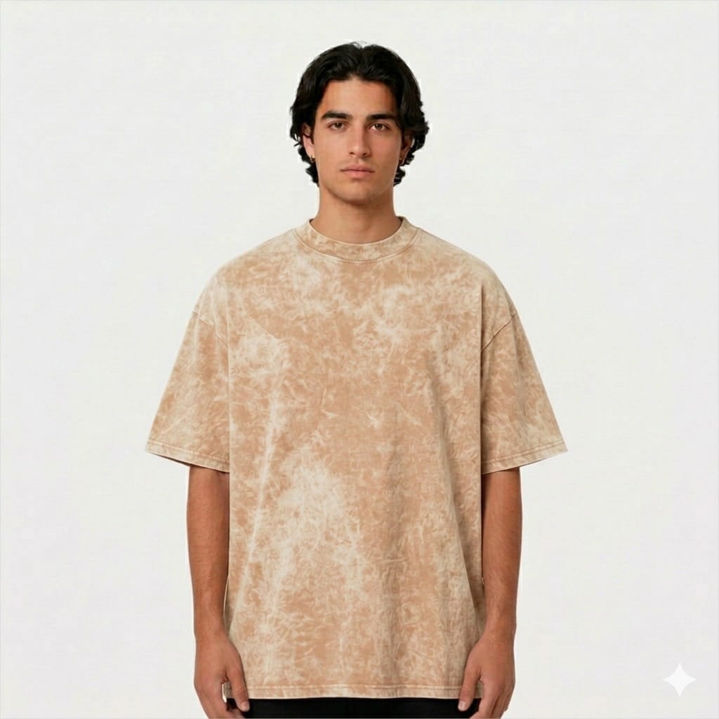PLAYERA ACID WASH COCOA, OVER 230 GR